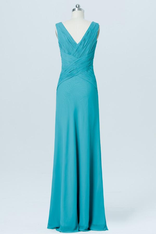 Emerald Sleeveless Cheap Bridesmaid Dresses,V Neck Long Bridesmaid Gowns OB88 - Ombreprom