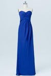 Classic Blue Sweetheart Strapless Cheap Bridesmaid Dresses,Mid Back Long Bridesmaid Gowns OB91 - bohogown