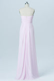 Barely Pink Sweetheart Strapless Simple Bridesmaid Dresses,Mid Back Long Bridesmaid Gowns OB97 - Ombreprom