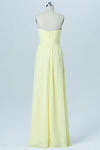 Tender Yellow Sweetheart Strapless Simple Bridesmaid Dresses,Mid Back Long Bridesmaid Gowns OB98 - Ombreprom