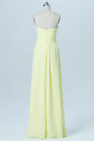 Tender Yellow Sweetheart Strapless Simple Bridesmaid Dresses,Mid Back Long Bridesmaid Gowns OB98 - Ombreprom