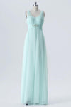 Mint Green Changeable Straps Bridesmaid Dresses,Tulle Up Chiffon Bridesmaid Gown OMB49 - Ombreprom