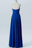 Blue Sweetheart Strapless Simple Bridesmaid Dresses,Mid Back Long Bridesmaid Gowns OMB62 - Ombreprom