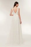 Elegant Long A-line Simple Style Bridal Dress Charming Beach Wedding Dress B0009