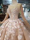 Princess Long Sleeves Ball Gown Wedding Dress Puffy Wedding Gown With Beads N1630