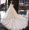 Charming Half Sleeves Ball Gown V Neck Wedding Dress,Princess Bridal Dress N1626