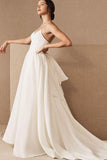 Spaghetti Straps Zipper Back Long Simple Style Ivory Wedding Dresses Bridal Dress Y0105
