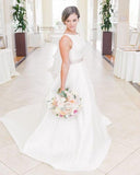 Simple Ivory Satin Long A-line Wedding Dress Bridal Dress For Women Y0127