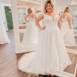 Newest Modest Plus Sizes Long A-line Wedding Dress Bridal Dress Y0152