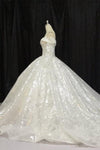 Amazing Ball Gown Glitter Off The Shoulder Lace Up Back Wedding Dress Y0163
