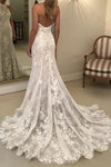 Charming Halter Backless Long Lace Wedding Dress Bridal Gowns Y0170
