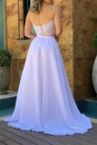 Simple Flowy Long Two Pieces Lace Chiffon Beach Wedding Dress Y0174