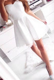Simple A-line Sweetheart White Short Homecoming Dresses