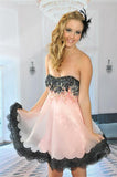 Cute Pink And Black Sweetheart Beaded Short Homecoming Dresses - Bohogown