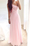 Elegant Girly Pink Chiffon Long Prom Dresses,Bridesmaid Dresses - Bohogown