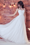 Classy Sweetheart A-line Chiffon Long Beach Wedding Dresses - Bohogown