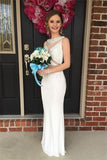 Girly Long Mermaid Beading White Sparkly Elegant Prom Dresses For Teens Z0228 - Bohogown