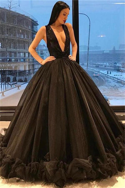 Black Off Shoulder Tulle Long Prom Dress, Black Formal Evening Dresses –  toptby