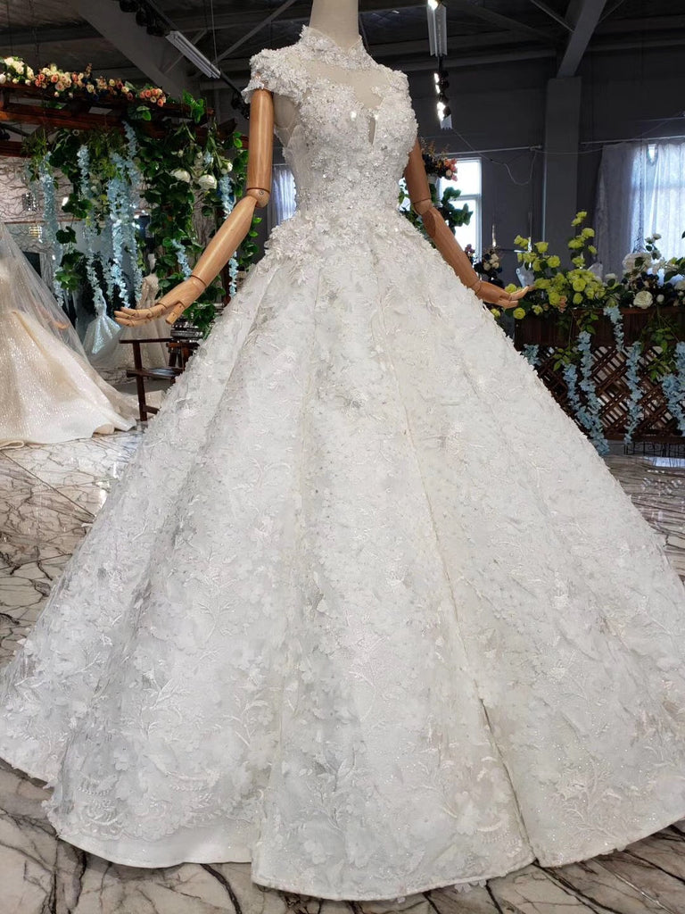 Amazing Ivory Open Back Lace Bridal Dress Wedding Dress Ball Gown ...