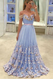 Lace Sweet A-Line Off Shoulder 16 Prom Dress Applique Evening Party Dress
