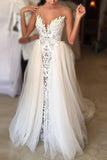 Ivory Wedding Dress,Sheer Neck Lace Wedding Gowns,Tulle Vintage Special Bridal Dress,N156
