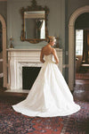 A-line V-neck Sleeveless Spaghetti Strap Lace Wedding Dress,Beach Wedding Gown,N462