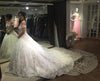 Gorgeous Ball Gown Off-the-shoulder Chapel Train Lace Wedding Dress Bridal Dress N467