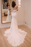 Sexy Off Shoulder Appliqued Beach Wedding Dress with Court Train Ivory Bridal Dress N991