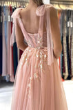Sweetheart Pink A line Tulle Formal Evening Dress Long Prom Dress