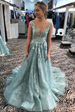 Illusion Cap Sleeves Neckine Lace Appliques Formal Evening Gowns A Line Prom Dress