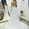 A-line Halter Chiffon Wedding Dress,Backless Court Train Bridal Dress,Beach Wedding Dress,N124