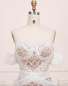 Long Sweetheart Neck Lace Bridal Dress Beach Wedding Dress, Boho Bridal Dress N2269