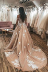 Gorgeous Puffy Off the Shoulder Tulle Lace Appliques Wedding Dress N2399