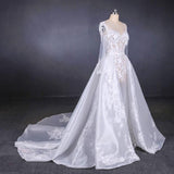 Gorgeous Long Sleeves Sweetheart Wedding Dress, Whit Bridal Dress With Applique N2291