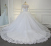 White Ball Gown Long Sleeves Bridal Dress With Lace Gorgeous Wedding Dress N1309