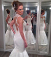 Lace High Neck Mermaid Wedding Dress,Backless Custom Beach Wedding Dress,Bridal Dress,N185