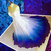 Royal Blue Ombre Prom Dress Sweetheart, Ball Gown Lace Applique Long Wedding Dress N1800