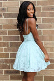 Sweet 16 Dress Mint Green Cute A Line V Neck Lace Light Short Homecoming Dress