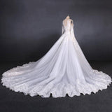 Gorgeous Long Sleeves Long Wedding Dress, V Neck Long Bridal Dress N2288