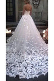 Gorgeous Sweetheart Ball Gown Beach Wedding Dress With Appliques N1787