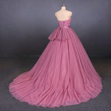 Strapless Ball Gown Wedding Dress, Gorgeous Tulle Bridal Dress With Lace N2298