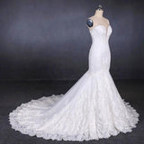 Mermaid Sweetheart Long Lace Bridal Dress Strapless Mermaid Lace Wedding Dress N2285