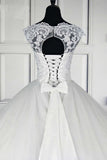 Ball Gown Long Wedding Dress Gorgeous White Tulle Lace Wedding Gown N1568