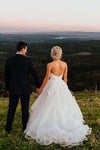 Charming Sweetheart Tulle Wedding Dress, Puffy Backless Beach Wedding Gown N1771