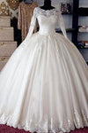 Vintage Long Sleeves Lace Ball Gown Bridal Gown Wedding Dresses, Princess Bridal Dress N1308