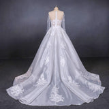Gorgeous Long Sleeves Sweetheart Wedding Dress White Bridal Dresses With Appliques N2291