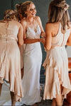 Cheap Vintage Lace Top Spaghetti Strap Backless Long Wedding Dress Bridal Dress N1774