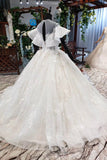 Gorgeous Ball Gown Big Wedding Dress, Princess Bridal Dress With Sleeves N1969