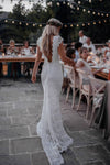Boho Mermaid Lace Beach Wedding Dresses Cap Sleeve Bohemian Bridal Gown N1281