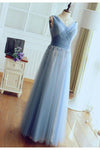 Charming V Neck Sleeveless With Beaded Prom Dress Bridesmaid Dress B377